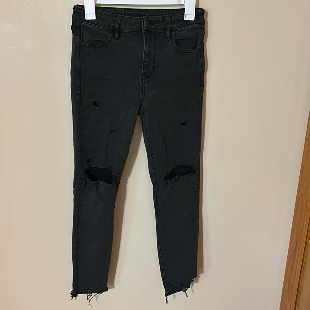 American eagle distressed high rise jeggings